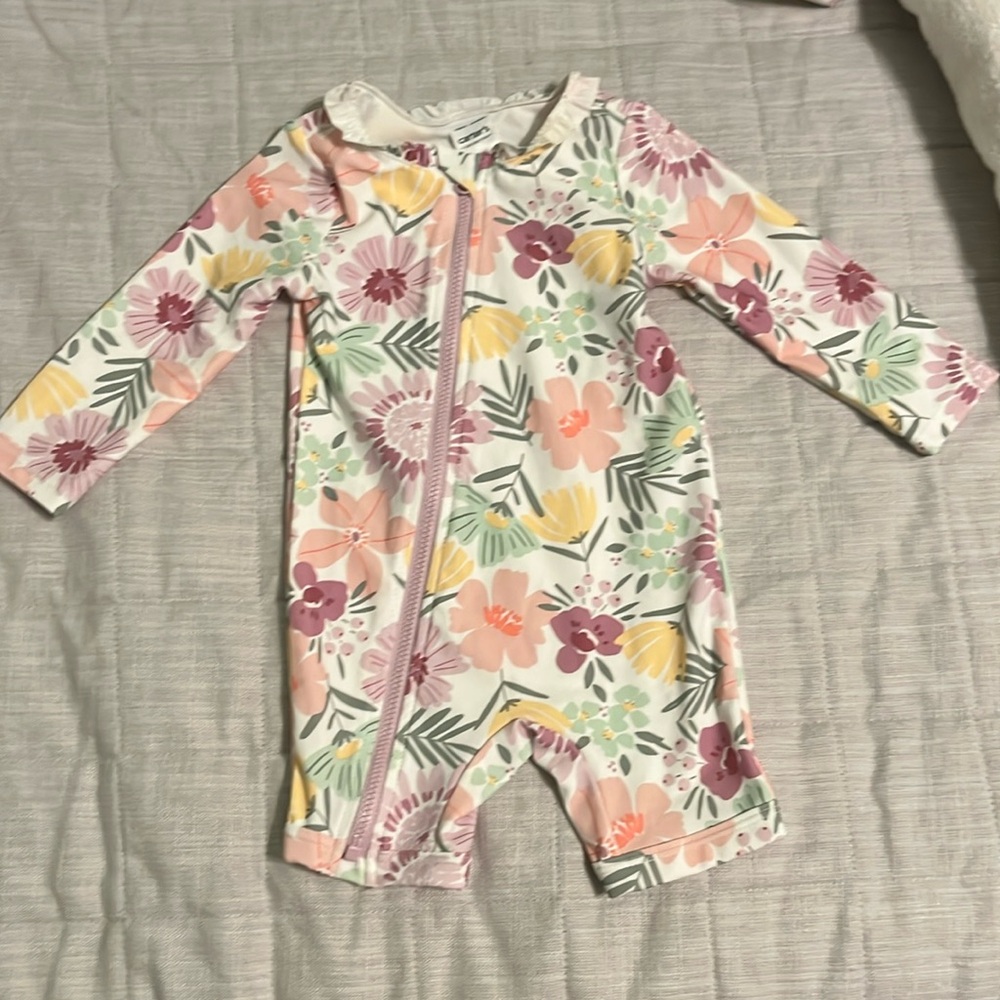 Carter’s Girls Floral Rashguard Swimsuit